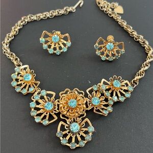 Elegant Gold and Blue Jewelry Set